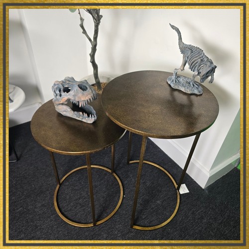 Round antique bronze metal - round,