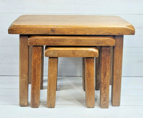 Vintage oak nest tables - nest,