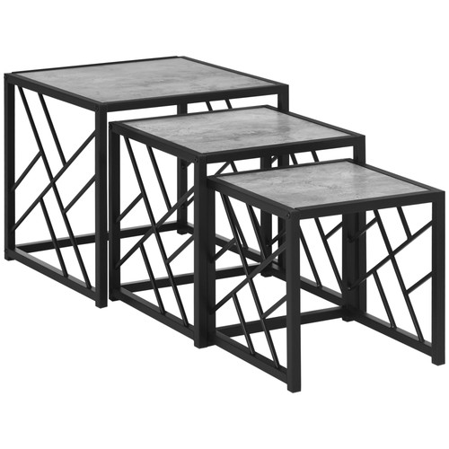Homcom set nesting coffee - homcom, 3