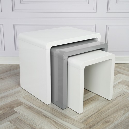 Set white grey gloss - of,