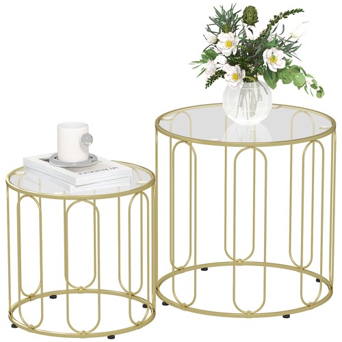 Homcom coffee table set 2 - table,