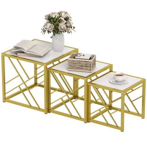 Homcom set nesting coffee - of,