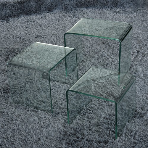 Nest tables set 3 glass - of,