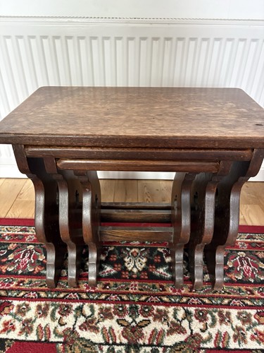 Vintage oak nest tables - nest, of