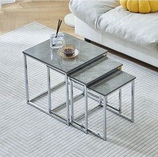 Nest of Tables Set of 3 White